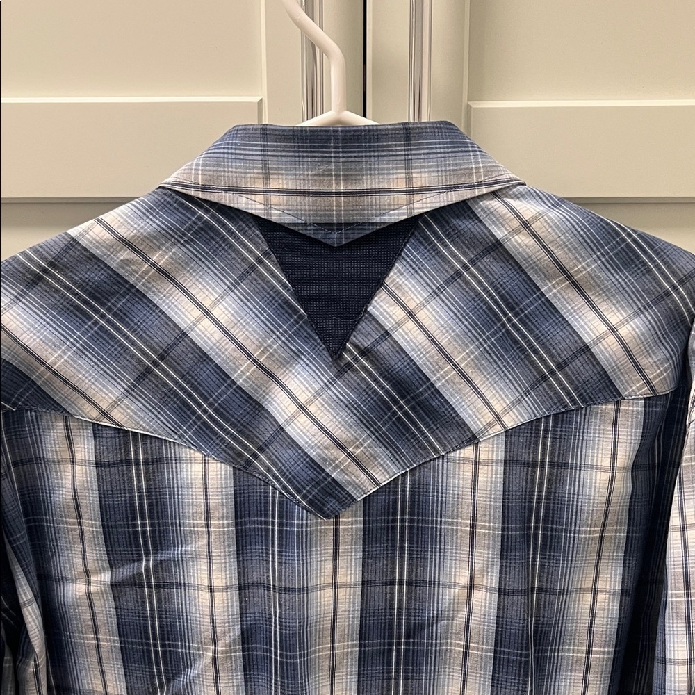 VTG PANHANDLE SLIM Pearl Snap Buttons Western Plaid Long Sleeved Shirt Size XL - Picture 9 of 13